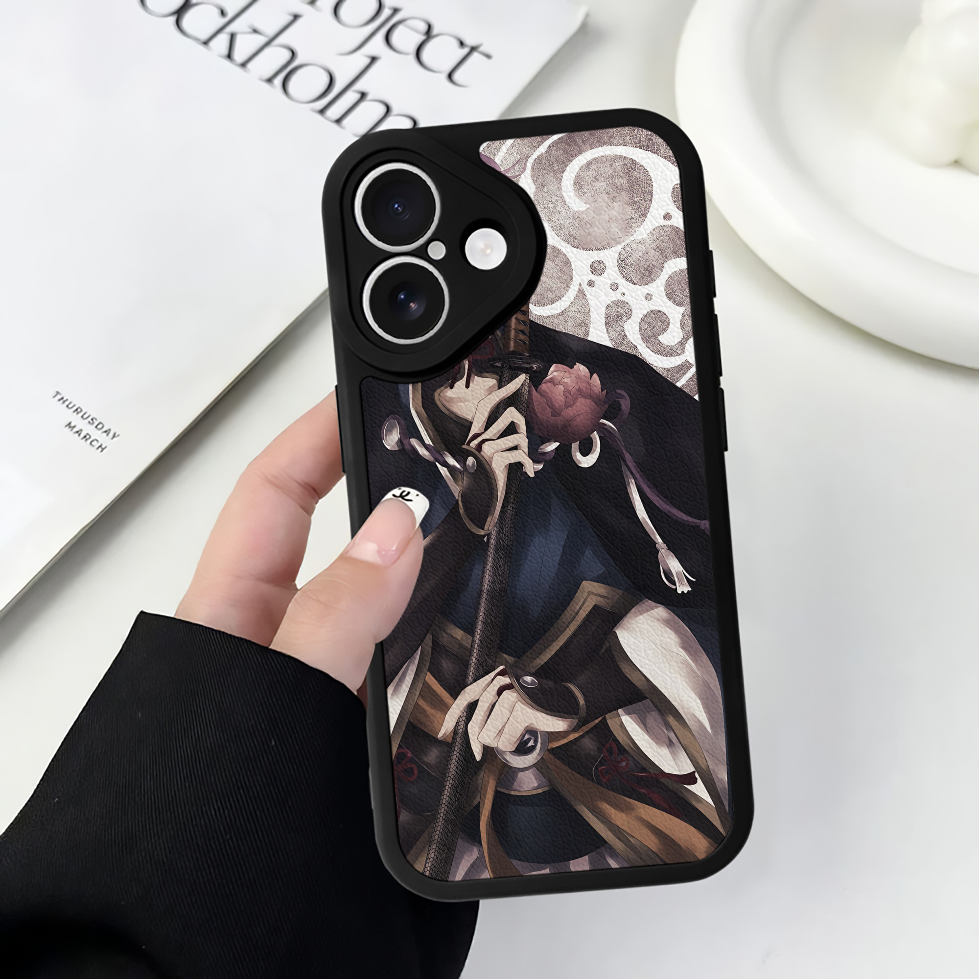 （画像用） 刀剣乱舞 Touken Ranbu 【iPhone 16シリーズ対応】シリコンスマホケース（レザー調） 材質：シリコン